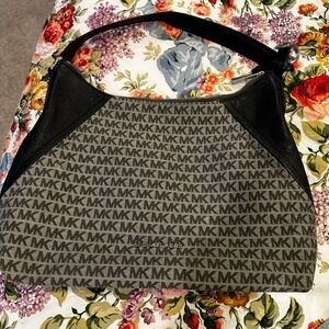 Michael Kors Monogram Black and Gray Shoulder Bag